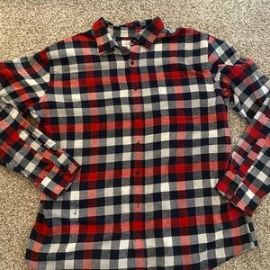 Men's Red and Blue Plaid Shirt